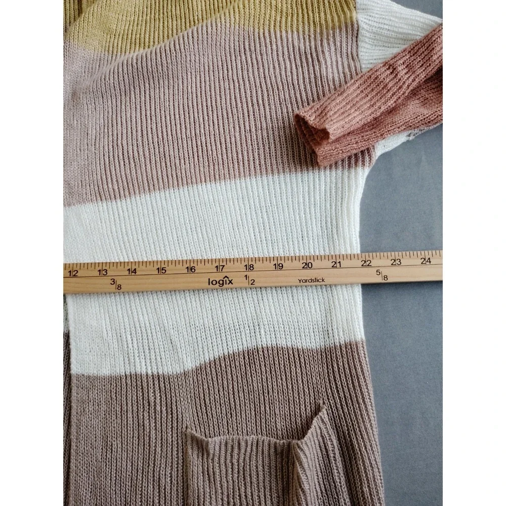 Women XL Color Block Open Front Lagun Duster Western Artsy Academia Y2K Cardigan - Picture 10 of 12